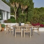 Palm 6 Seater Wooden Garden Dining Set with 6 Shiro Cushioned Chairs - Image 2