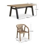 Palm 6 Seater Wooden Garden Dining Set with 6 Shiro Cushioned Chairs - Image 14