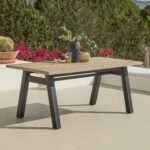 Palm 6 Seater Wooden Garden Dining Set with 4 Shiro Cushioned Chairs & Charlotte Bench - Image 3
