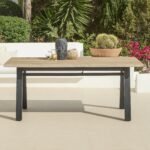 Palm 6 Seater Wooden Garden Dining Set with 4 Shiro Cushioned Chairs & Charlotte Bench - Image 10