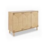 Paloma Natural Weave 3 Door Large Sideboard - Natural Oak - Image 8