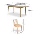 Paul 160-220cm Whitewash Oak Extending Dining Table Set - 4 Seater - Tilly Wood String Dining Bench - Image 11