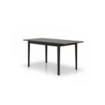 Paul Black Oak Extending Dining Table Set - 6 Seater -  Ella Fawn Linen Carver Chairs - Black Oak Legs - Image 11