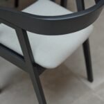 Paul Black Oak Extending Dining Table Set - 6 Seater -  Ella Fawn Linen Carver Chairs - Black Oak Legs - Image 6