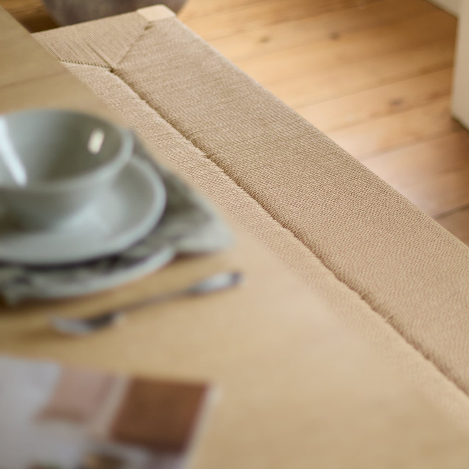 Paul 160-220cm Whitewash Oak Extending Dining Table Set - 4 Seater - 2 Tilly Wood String Dining Bench - Image 5