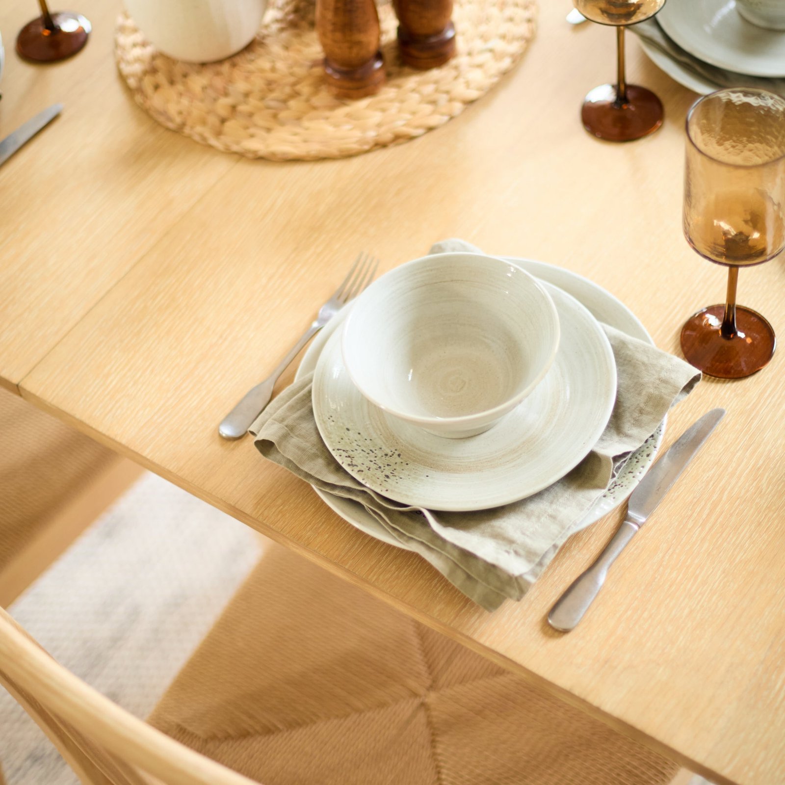 Paul 160-220cm Whitewash Oak Extending Dining Table Set - 4 Seater - Tilly Wood String Dining Bench - Image 7