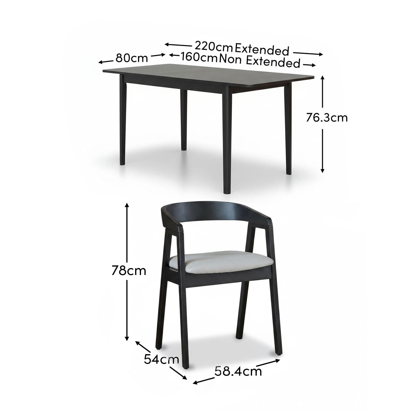 Paul Black Oak Extending Dining Table Set - 6 Seater -  Ella Fawn Linen Carver Chairs - Black Oak Legs - Image 13