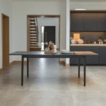 Paul Black Oak Extending Dining Table Set - 6 Seater -  Ella Fawn Linen Carver Chairs - Black Oak Legs - Image 3