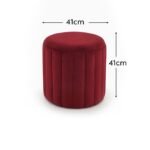 Penelope Drum Stool - Burgundy Red - Image 6