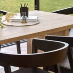 Priya Whitewash Dining Table Set - 6 Seater - Ella Black Wooden Chairs - Image 5