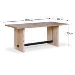 Priya Whitewash Oak Rectangular Dining Table - Image 11