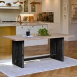 Priya Whitewash Dining Table Set  - 6 Seater - Ella Wooden Chairs - Black Legs - Image 7