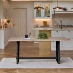 Priya Whitewash Dining Table Set  - 6 Seater - Ella Wooden Chairs - Black Legs - Image 2