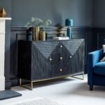 Outlet - Rayna 2 Door 3 Drawer Large Sideboard - Jet Black