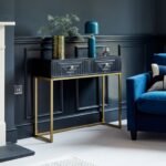 Outlet - Rayna Black Mango Wood 2 Drawer Console Table