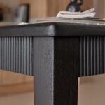 Raleigh Black Oak Rectangular Dining Table Set - 6 Seater - Freya Oat Boucle Dining Chairs - Black Oak Legs - Image 5