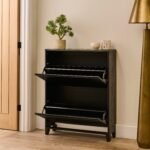 Raleigh 2 Door Shoe Cabinet - Black - Image 2