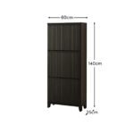 Raleigh 3 Door Shoe Cabinet - Black - Image 9
