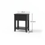 Outlet - Raleigh Black 1 Drawer Bedside Table - Image 7