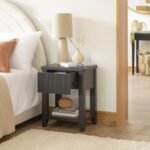 Outlet - Raleigh Black 1 Drawer Bedside Table - Image 4