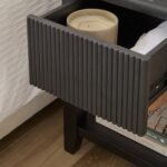 Outlet - Raleigh Black 1 Drawer Bedside Table - Image 2