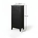 Raleigh 5 Drawer Tallboy - Black - Image 3