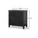 Raleigh 3 Drawer Chest of Drawers - Black - Image 6