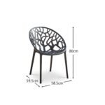 Raquel Black Plastic Garden Chairs - Set of 4 - Image 4