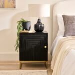 Rayna Black 1 Door Left Bedside Table - Image 4