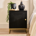 Rayna Black 1 Door Left Bedside Table