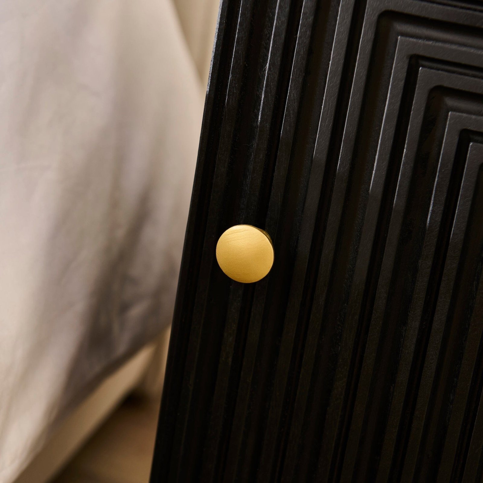 Rayna Black 1 Door Right Bedside Table - Image 6