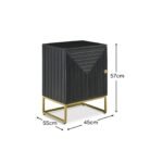 Rayna Black 1 Door Left Bedside Table - Image 5