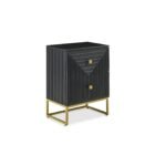 Rayna Jet Black 2 Drawer Bedside Table - Image 10