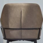 Outlet - Reagan Almond Brown Vegan Leather Carver Chairs - Set of 2 - Black Metal Legs - Image 6