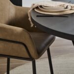 Levi Black Round Dining Table Set - 4 Seater - Reagan Brown Carver Chairs - Image 4