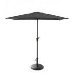 Rectangular 2x3m Grey LED Parasol with 25kg Parasol Base - Black Concrete