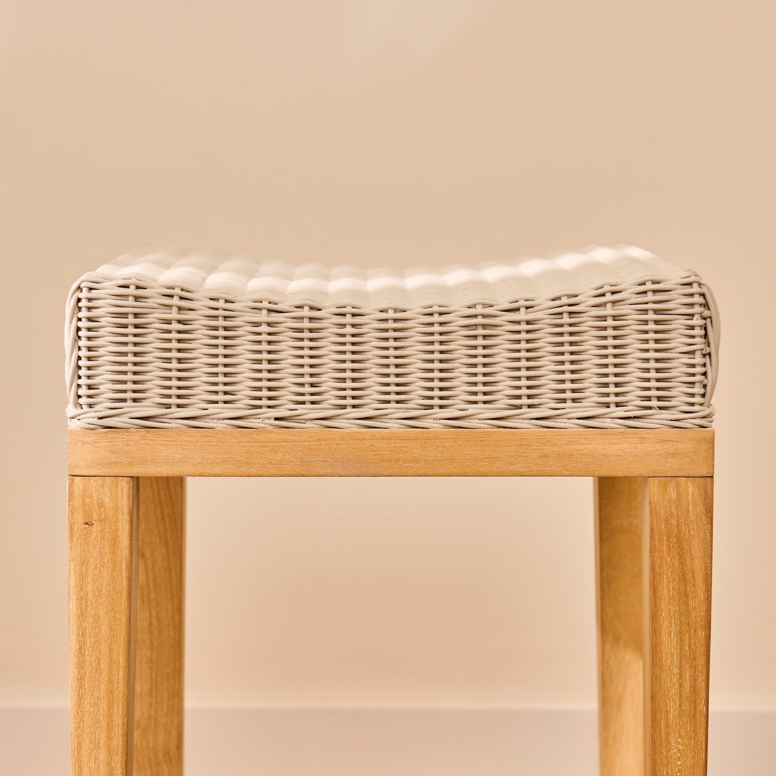 Reid Linen Grey Backless Bar Stools - Set of 2 - Whitewash Mindi Wood Legs - Image 3