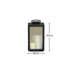Revesby 40cm Lantern - Black Metal - Image 8