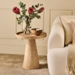 Rhiannon 45cm Round Side Table - Whitewash Oak