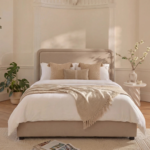 Robyn Double Ottoman Bed - Soft Beige