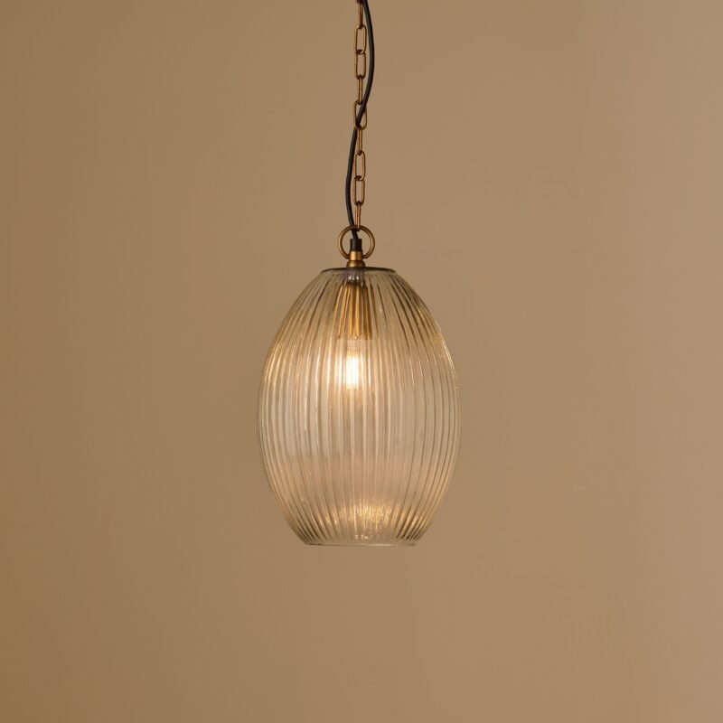 Rosehill 31cm Glass Pendant Light Clear and Gold 2 Home Retail