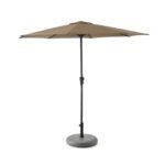 Round 3m Cappuccino Parasol with 25kg Parasol Base - Grey Concrete