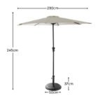 Round 3m Cream Parasol with 25kg Parasol Base - Black Concrete - Image 4