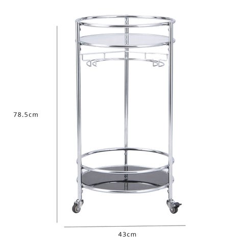 RoundDrinksTrolleyChromeSilver 2 8d017496 73b2 4ac3 b4e3 Outlet - Evelyn Drinks Trolley - Chrome