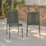 Ezra 4 Seater Round Wooden Garden Set with Ryder Khaki Chairs - Image 2