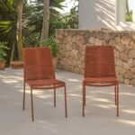 Ryder Burnt Orange Rope Garden Chairs - Set of 2