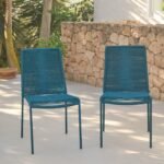 Ryder Teal Rope Garden Chairs - Set of 2 - Image 3