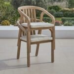 Palm 6 Seater Wooden Garden Dining Set with 4 Shiro Cushioned Chairs & Charlotte Bench - Image 6