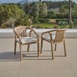 Palm 6 Seater Wooden Garden Dining Set with 4 Shiro Cushioned Chairs & Charlotte Bench - Image 5