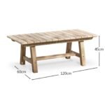 Shiro Wooden Garden Coffee Table - 120cm - Image 13
